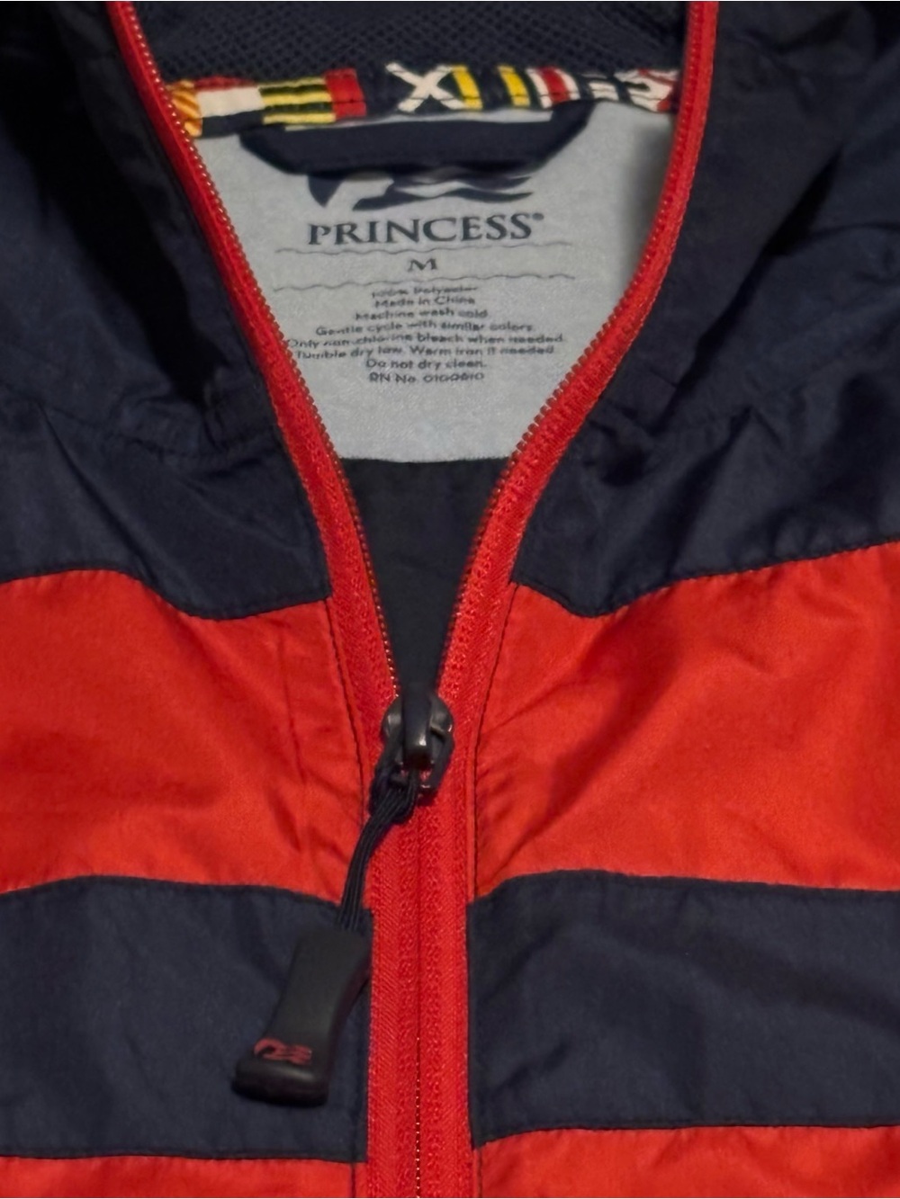 Princess Cruises Navy and Red Hooded Windbreaker – Unisex M